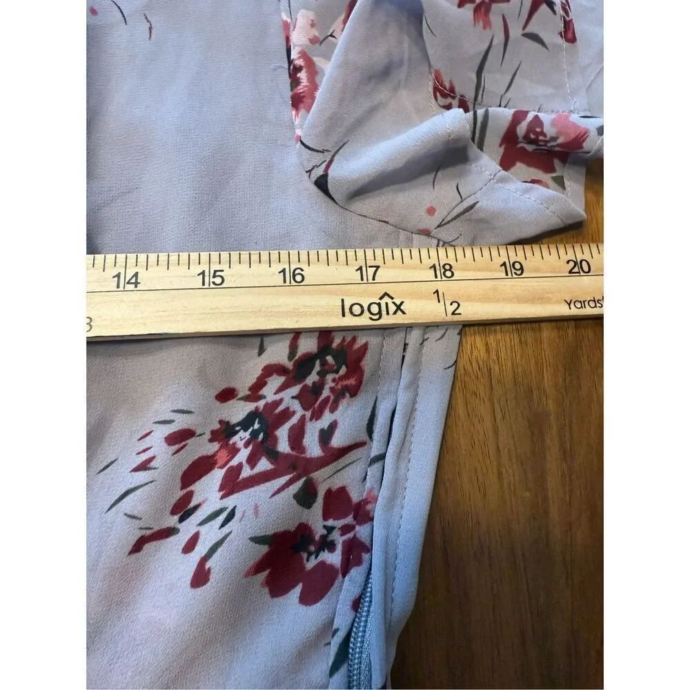 NWT Charlotte Russe Purple Floral Tie Front Fit And Flare Dress Size Large - Picture 7 of 8